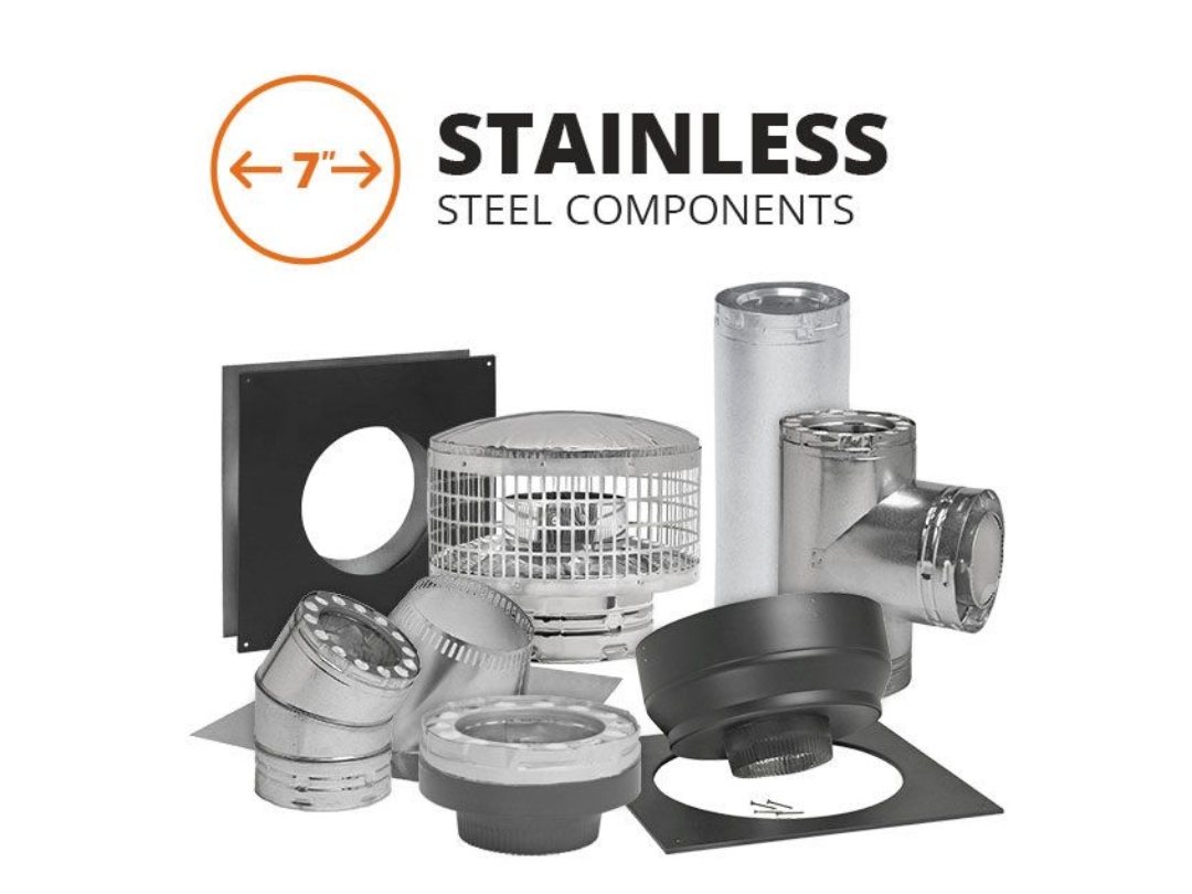 7" Metal-Fab Temp-Guard Stainless Steel Chimney Pipe