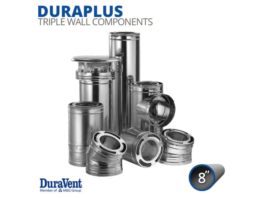8" DuraVent DuraPlus Galvanized Steel Chimney Components